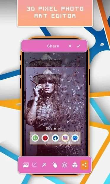 3D Pixel Photo Art Editor Face Montage Blur Effect स्क्रीनशॉट 3