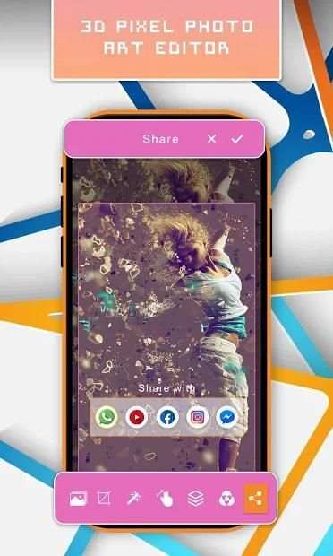 3D Pixel Photo Art Editor Face Montage Blur Effect स्क्रीनशॉट 2