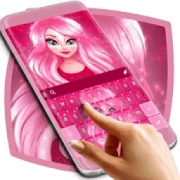 ikon Cute Cartoon Girl Keyboard