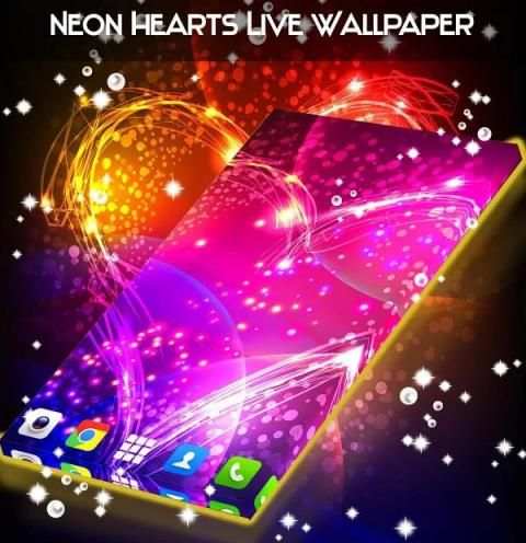 Neon Hearts Live Wallpaper स्क्रीनशॉट 4