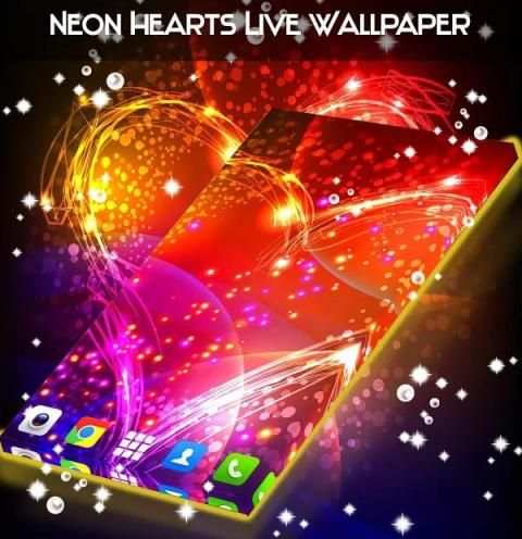 Neon Hearts Live Wallpaper स्क्रीनशॉट 2