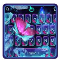 Neon 3D Light Butterfly Keyboard Theme