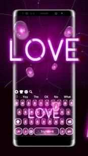 Purple Love Neon Keyboard screenshot 3