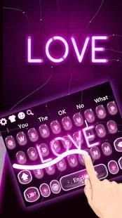 Purple Love Neon Keyboard screenshot 1