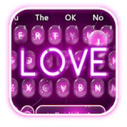Purple Love Neon Keyboard 10001002