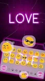 Purple Love Neon Keyboard screenshot 2