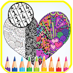 Mandala Pixel Art Color by Number -relaxing art icon