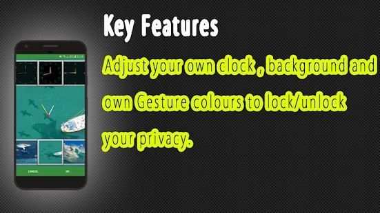 Gesture Lock screen and app lock theme SHARK screenshot 1