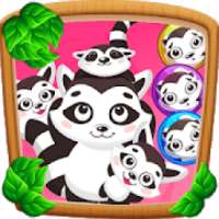 Help Baby Raccoon - Top Bubble Shooter Free Game