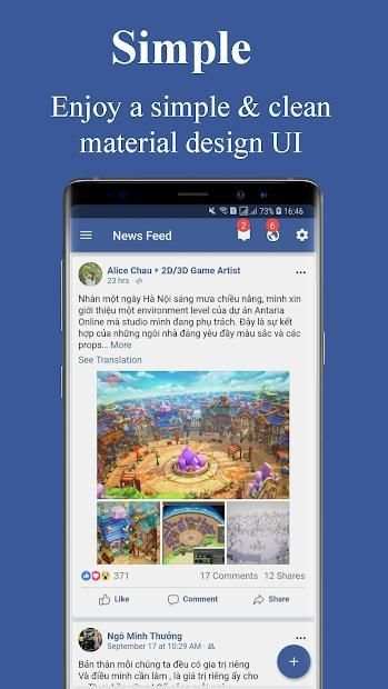 Mini for Facebook Messenger: Friendly & Security स्क्रीनशॉट 2