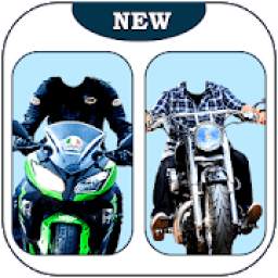 Man Moto Bike Rider Dual Photo Editor