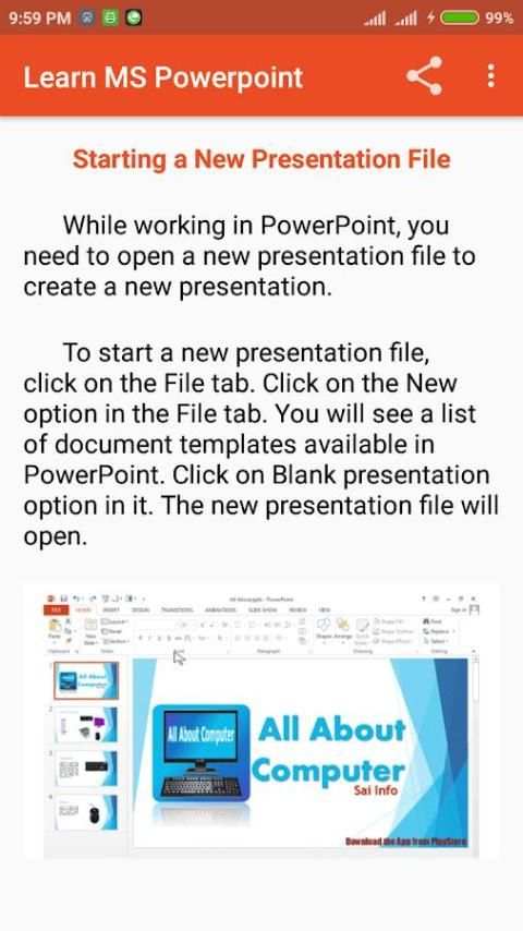 Learn MS PowerPoint स्क्रीनशॉट 5
