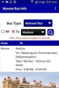 Mysore Bus Info screenshot 1