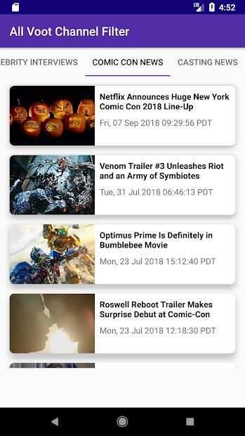 All Voot ChannelFilters स्क्रीनशॉट 1