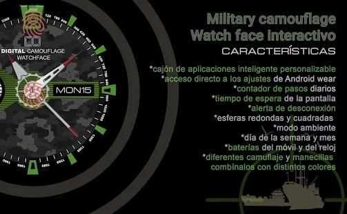 Watchface app launcher Militar screenshot 15