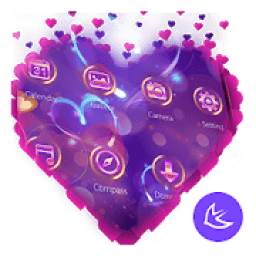 Purple Love Flower- APUS Launcher Free Theme