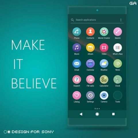XPERIA ON™ | O Cyan Theme *Tema SONY Xperia screenshot 1