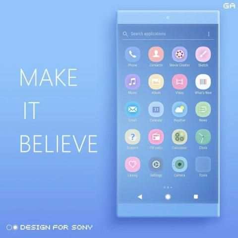 COLOR™ XPERIA Theme | BLUE स्क्रीनशॉट 1