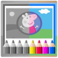 ikon Peppa &amp; Pig Coloring PaintBox