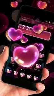 Neon Bubble Heart Theme screenshot 2