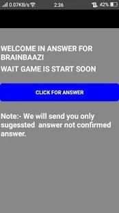 ANSWER FOR BRAINBAAZI 1 تصوير الشاشة
