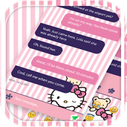 ikon Cute Pink Kitty Message SMS Theme 2018