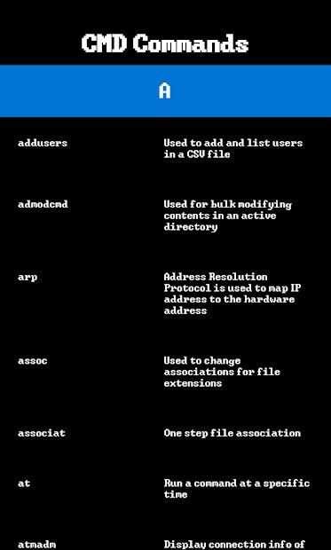 CMD Command List स्क्रीनशॉट 2