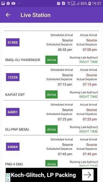 TrainTKT-W/L Ticket & PNR Prediction,Station Board screenshot 5