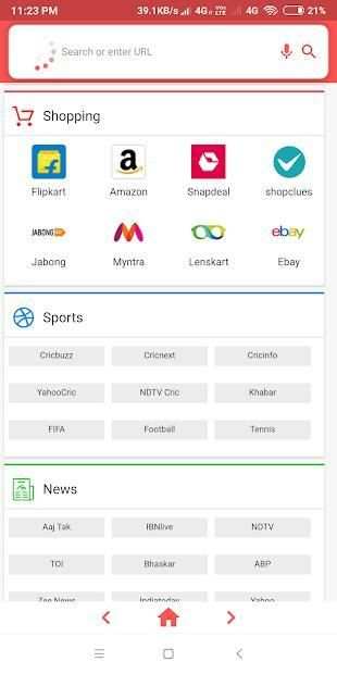 Indian Mini Fast Web Browser screenshot 1