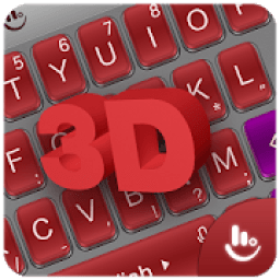 3D Neon Red Tech Keyboard Theme أيقونة