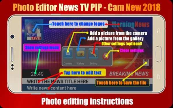 Photo Editor News TV PIP - Cam New 2018 screenshot 3