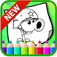 Art Cartoon Zombie Plant vs Painting Book logo