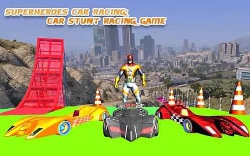 Superhero Car Racing: Car Stunts Racing Games स्क्रीनशॉट 2