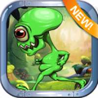 Running Green Mini Alien Jump Game