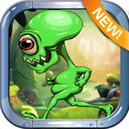 Running Green Mini Alien Jump Game आइकन
