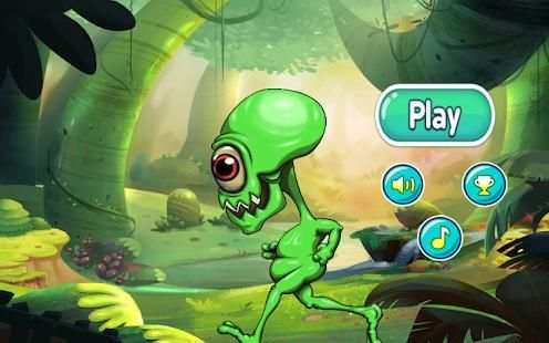 Running Green Mini Alien Jump Game screenshot 3