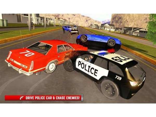 Police Car Chase Simulator: Real Gangster Chase स्क्रीनशॉट 3