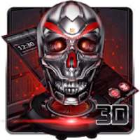 Neon 3D tech blood skull theme