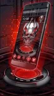 Neon 3D tech blood skull theme screenshot 2