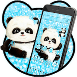 Lovely Blue Panda Glitter Theme icon