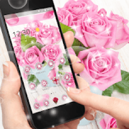 ikon Pink Rose Fresh Theme, 3D Red Flowers Wallpapers