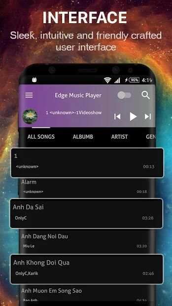 Music Player style S8 Edge screenshot 2