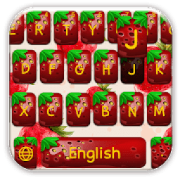 ikon Realistic strawberry keyboard theme