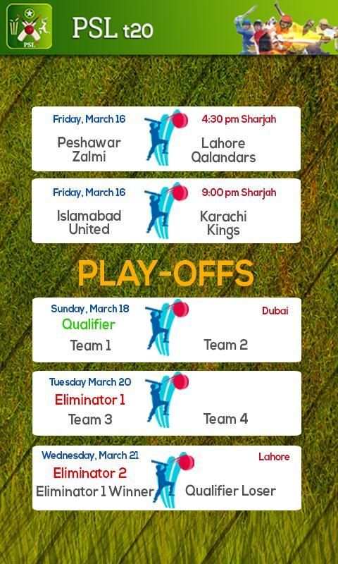 PSL 2018 Live Schedule - PSL Live Cricket t20 screenshot 6