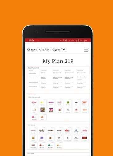 Channel List Airtel Digital TV स्क्रीनशॉट 5