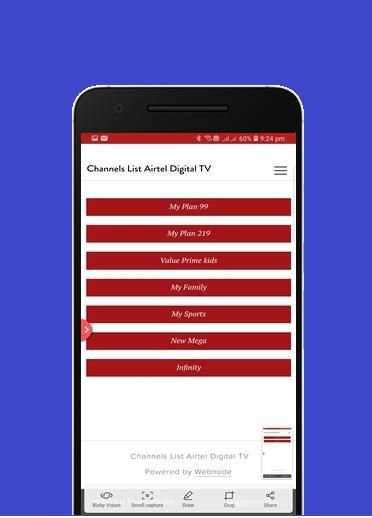 Channel List Airtel Digital TV स्क्रीनशॉट 6