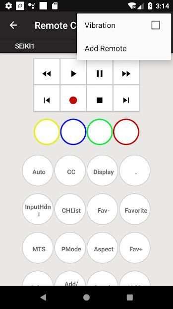 Seiki Remote Control screenshot 1