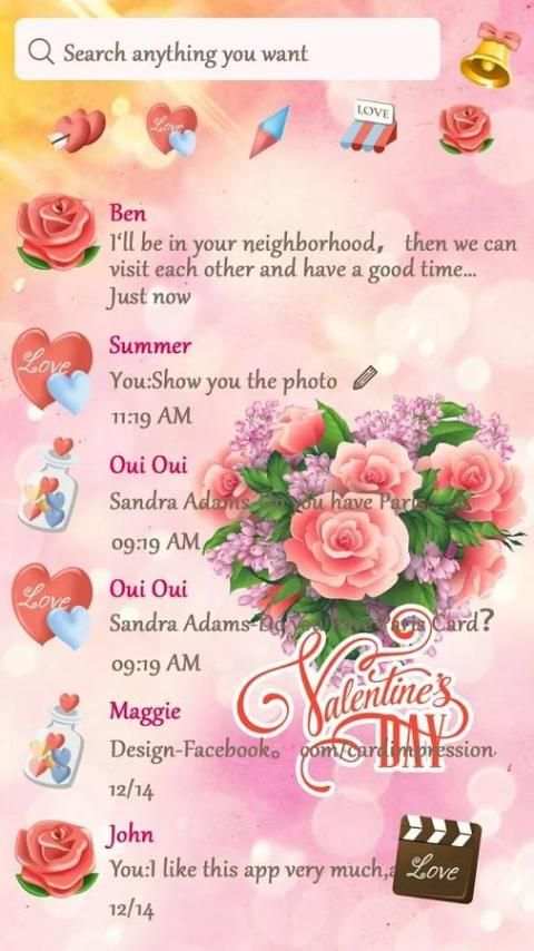 GO SMS TURE LOVE THEME screenshot 4