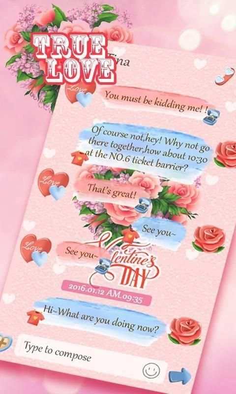 GO SMS TURE LOVE THEME screenshot 5
