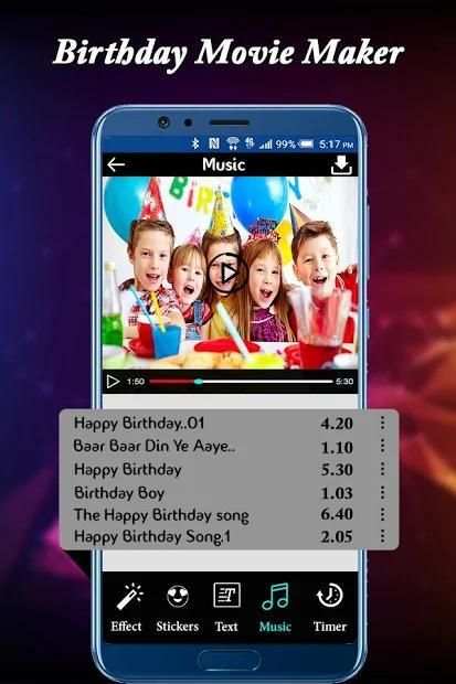 Birthday Photo to Video Maker with Music स्क्रीनशॉट 2